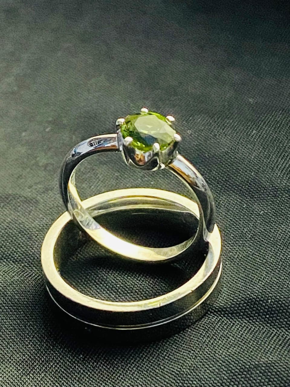 Silver Ring with Green Sapphire (Ladies)